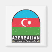 アゼルバイジャン国旗のエンブレム動揺してヴィンテージ マグネット (正面)