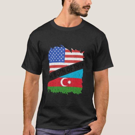 アゼルバイジャン国旗のクロアゼルバイジャンプライド Tシャツ (正面)