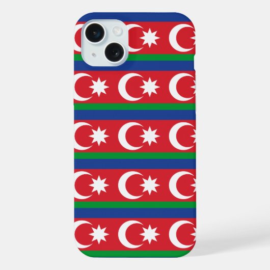 アゼルバイジャン国旗のパターン iPhoneケース (裏面)