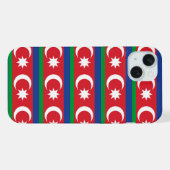 アゼルバイジャン国旗のパターン iPhoneケース (裏面横)