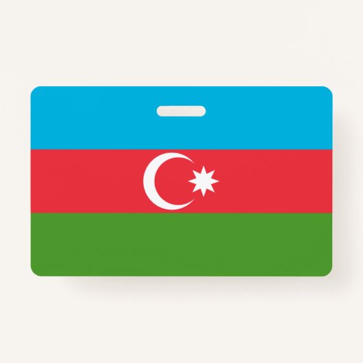 アゼルバイジャン国旗の名前バッジ バッジ (正面)
