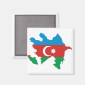 アゼルバイジャン国旗の地図AZ マグネット (正面/裏面)