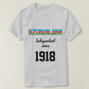 アゼルバイジャン国旗の独立性お祝い Tシャツ