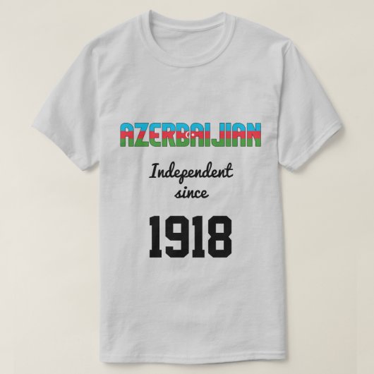 アゼルバイジャン国旗の独立性お祝い Tシャツ (デザイン正面)