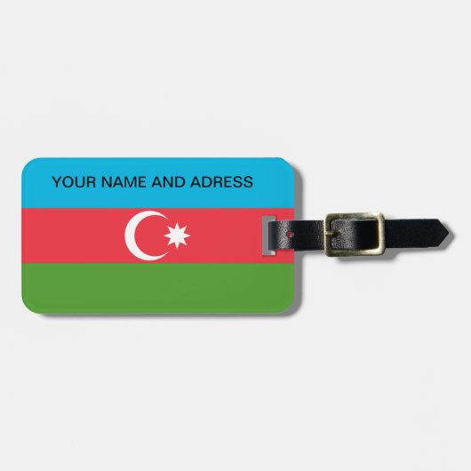 アゼルバイジャン国旗の荷物タグ ラゲッジタグ (正面横)