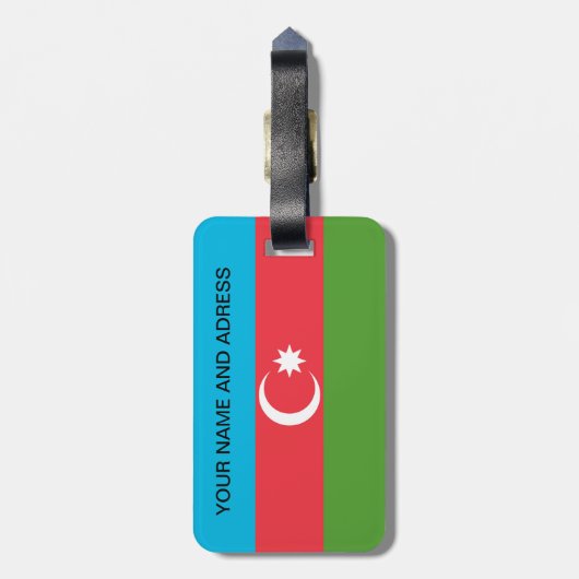 アゼルバイジャン国旗の荷物タグ ラゲッジタグ (裏面縦)
