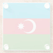 アゼルバイジャン国旗を持つガラスコアスター ガラスコースター (裏面)