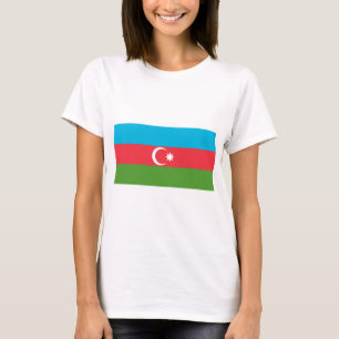 アゼルバイジャン国旗を持つ女性Tシャツ Tシャツ