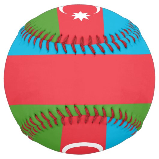 アゼルバイジャン国旗を持つ愛国的なソフトボール ソフトボール (正面)