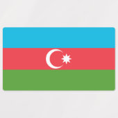 アゼルバイジャン国旗を持つ愛国的ラベル ラベル (デザイン2)