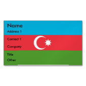 アゼルバイジャン国旗を掲げた名刺マグネット マグネット名刺 (正面)