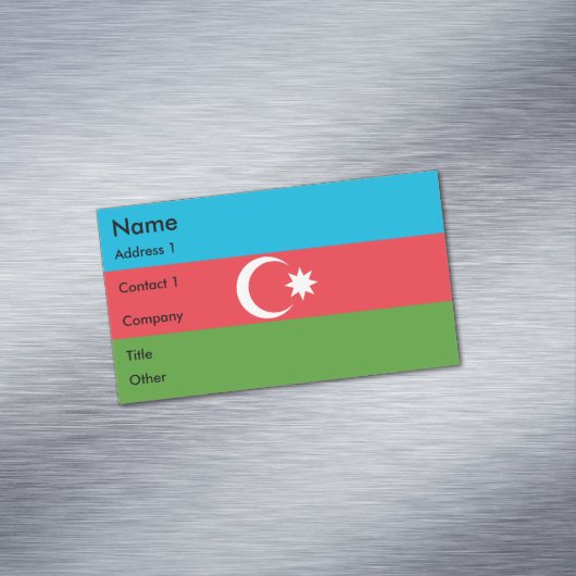 アゼルバイジャン国旗を掲げた名刺マグネット マグネット名刺 (インサイチュ)
