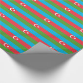 アゼルバイジャン国旗を掲げた愛国的な包装紙 ラッピングペーパー (角)