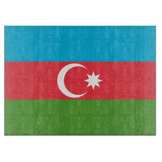 アゼルバイジャン国旗を掲げた愛国的な裁断ボード カッティングボード (正面)