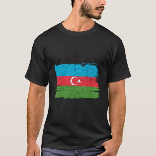 アゼルバイジャン国旗プライド友情誇りを持った平和レトロ Tシャツ (正面)