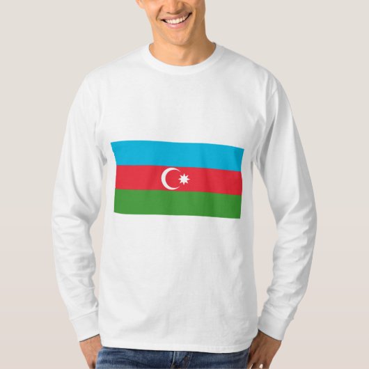 アゼルバイジャン国旗（アゼルバイジャン） Tシャツ (正面)