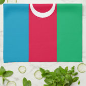 アゼルバイジャン国旗 キッチンタオル (折り畳み)