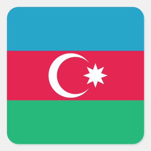 アゼルバイジャン国旗 スクエアシール (正面)