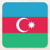 アゼルバイジャン国旗 スクエアペーパーコースター (正面)