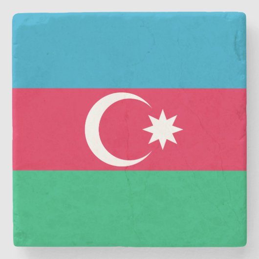 アゼルバイジャン国旗 ストーンコースター (正面)