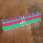 アゼルバイジャン国旗 デスクネームプレート (側面)