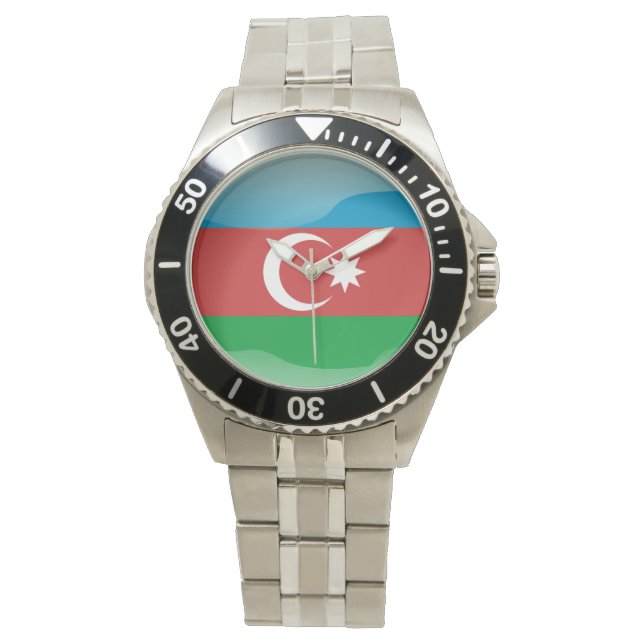 アゼルバイジャン国旗 腕時計 (正面)