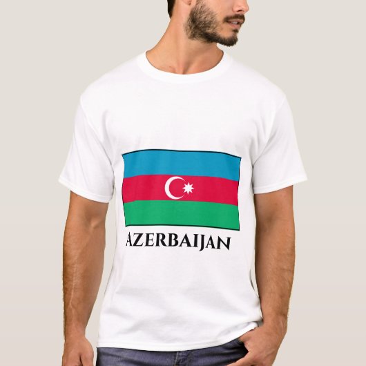 アゼルバイジャン国旗 Tシャツ (正面)