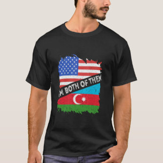 アゼルバイジャン アメリカ USA 私は両方 アゼルバイジャン Tシャツ