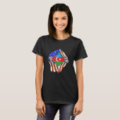 アゼルバイジャンUSAアメリカ胸アメリカ国旗アゼルバイ Tシャツ (正面フル)
