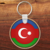 アゼルバカッコいいイジャン国旗のシール キーホルダー (正面)
