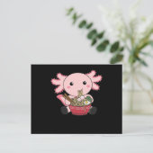 アソロトルラーメン食日本の食かわいい動物 ポストカード (スタンド正面)