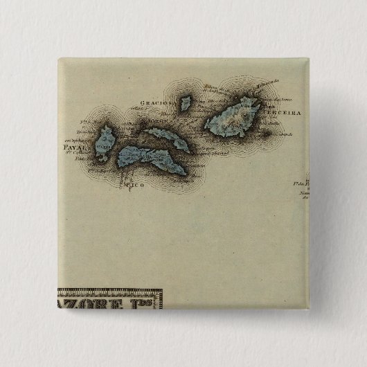 アゾア諸島アトラス地図 缶バッジ (正面)