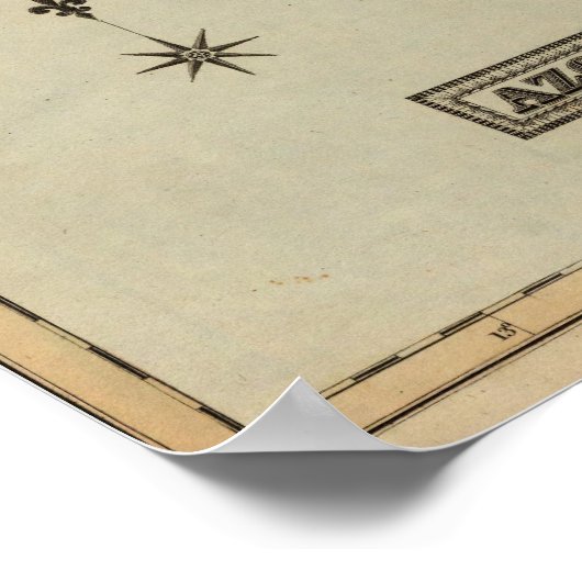 アゾア諸島地図 ポスター (角)