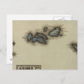 アゾア諸島地図 ポストカード (正面/裏面)