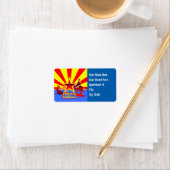 アゾカスタマイズナ州州旗ヴィンテージスケッチ ラベル (インサイチュ)