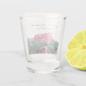 アゾパーソナライズされたナ絵を描山脈ショットグラス ショットグラス (裏面)