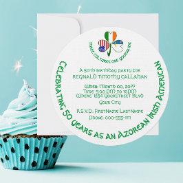 アゾレア系アイリッシュアメリカンシャムロック国旗 招待状