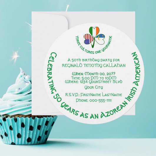 アゾレア系アイリッシュアメリカンシャムロック国旗 招待状