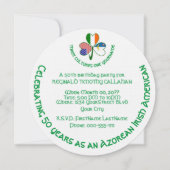 アゾレア系アイリッシュアメリカンシャムロック国旗 招待状 (正面)