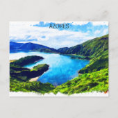 アゾレカラフルス大西洋諸島水彩色 ポストカード (正面)