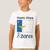 アゾレスとアゾーレン旗にあなたの名前 Tシャツ (正面)