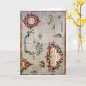 アゾレスの古い地図-調査を航海するヴィンテージ カード (黄色い花)