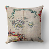 アゾレスの古い地図-調査を航海するヴィンテージ クッション (裏面)