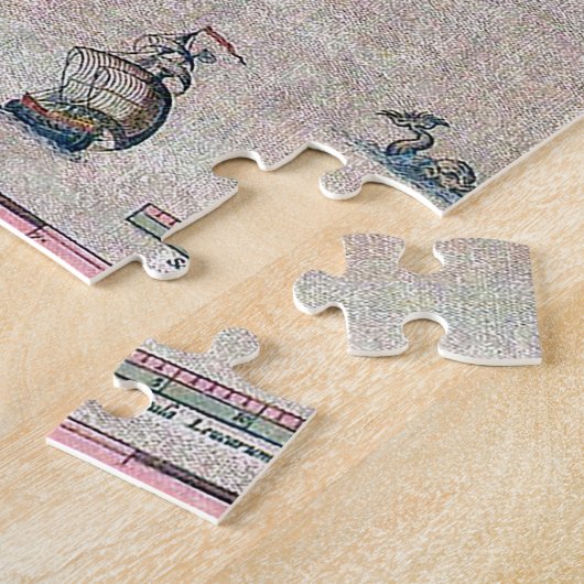 アゾレスの古い地図-調査を航海するヴィンテージ ジグソーパズル (側面)