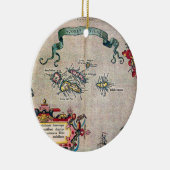 アゾレスの古い地図-調査を航海するヴィンテージ セラミックオーナメント (右)