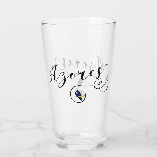 アゾレスの旗のハート、Azoreanポルトガル タンブラーグラス (裏面)