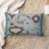 アゾレスの柔らかく歴史的な地図の枕 ランバークッション (ブランケット)