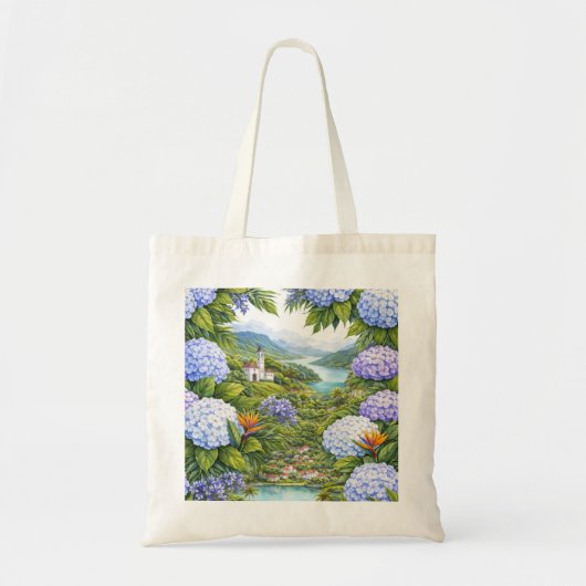アゾレスの紫陽花島の風景 トートバッグ (正面)