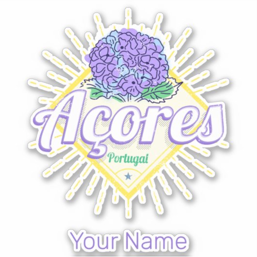 アゾレスアジランゲアフラワーアイランドポルトガルヴィンテージ シール (正面)