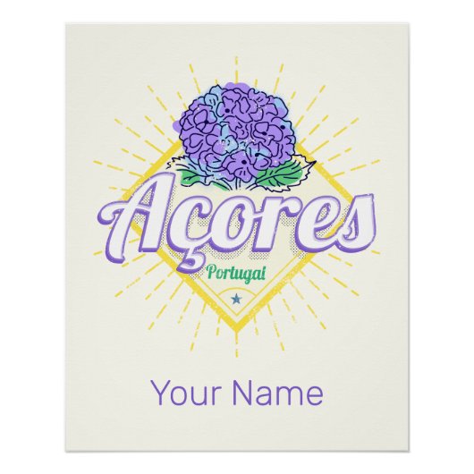 アゾレスアジランゲアフラワーアイランドポルトガルヴィンテージ ポスター (正面)
